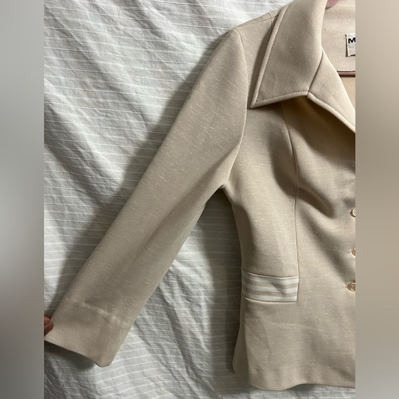 Vintage MELISSA LANE Beige Women’s 4 Button Blazer Jacket Size 12 - Picture 2 of 7